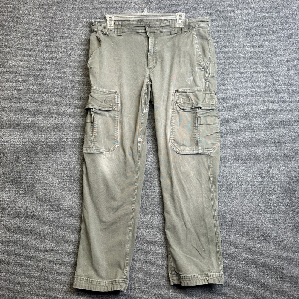 Duluth Trading Co Flex Fire Hose Cargo Pants Mens‎ 36x30 Gray Workwear Slim Fit